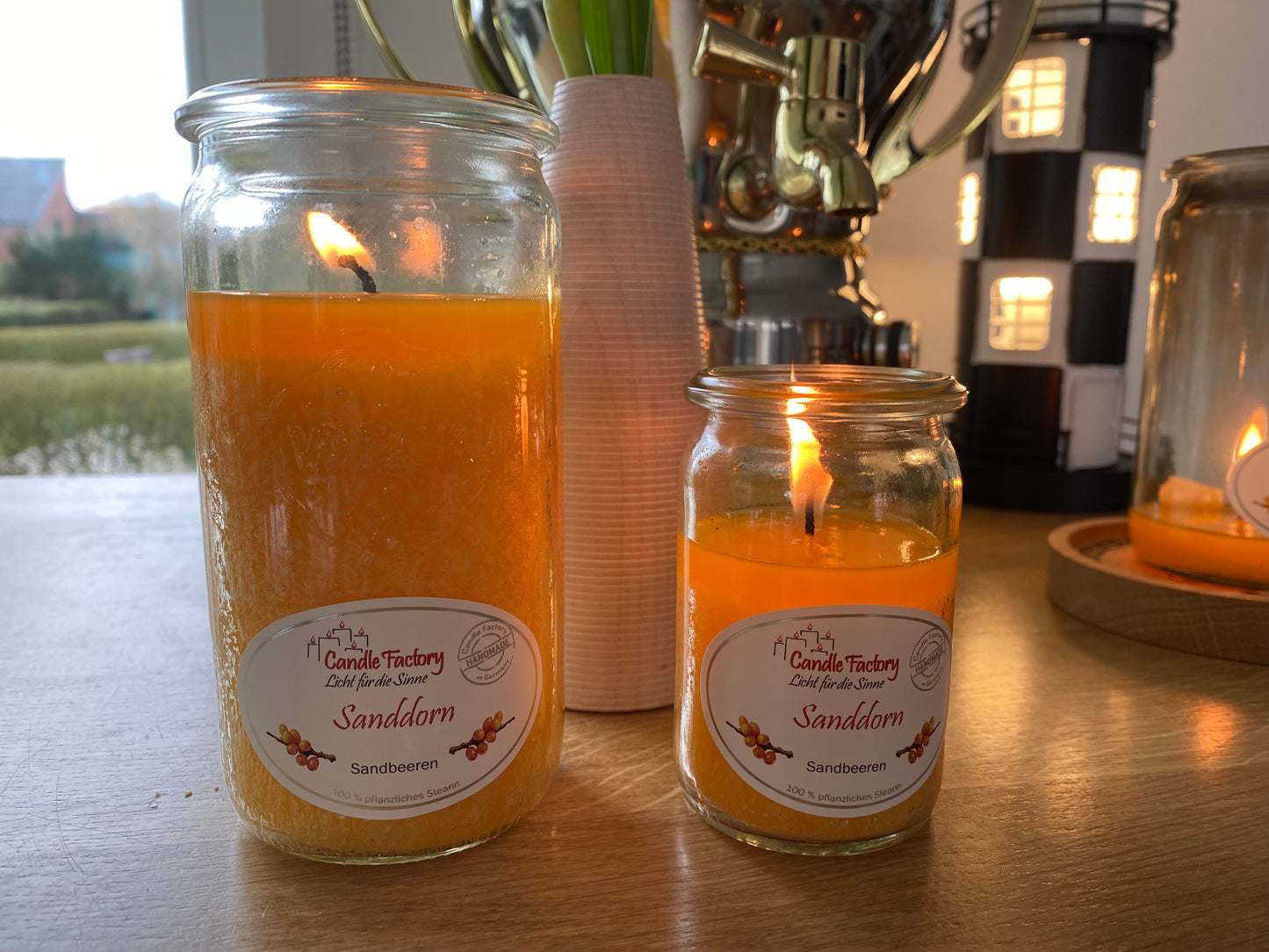Duftkerze mit Sanddorn
