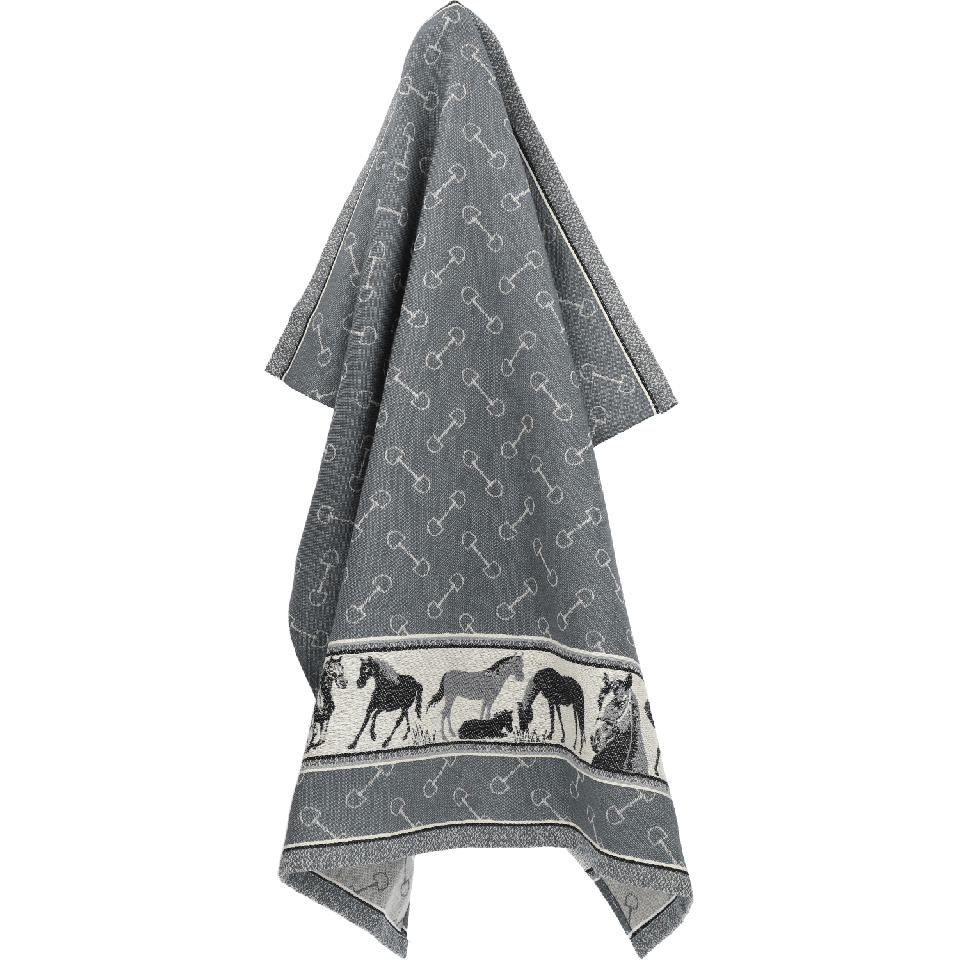 Geschirrtuch Pferde, Anthrazit