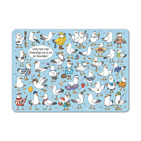 Tischset Welche Möwe trägt Schwimmflügel?