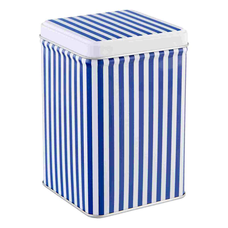 Streifen- Teedose blau- weiß 250g