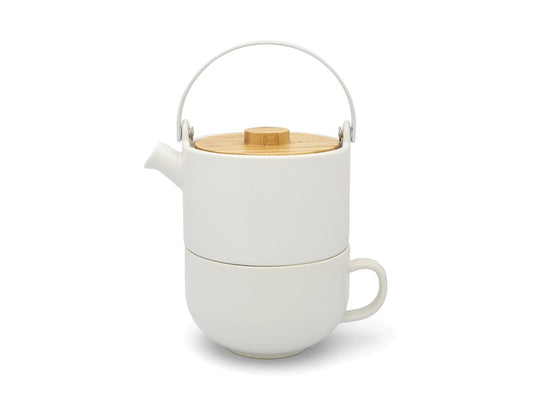 Bredemeijer Tea for one Umea, weiß, mit Bambusdeckel