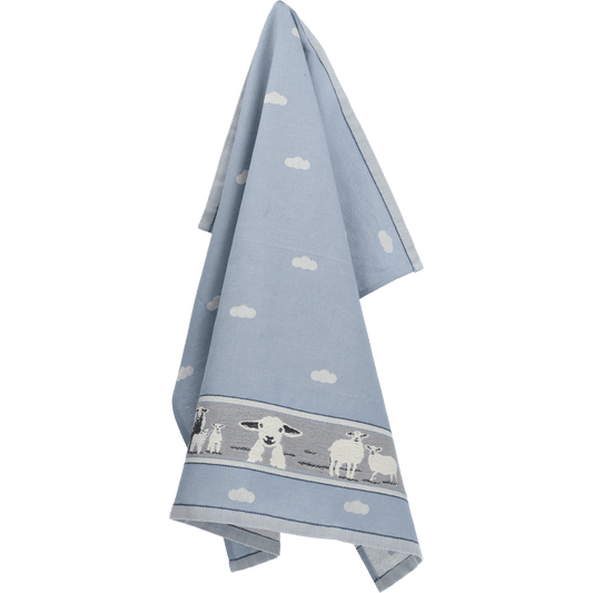 Geschirrtuch Schafe, Grau-Blau