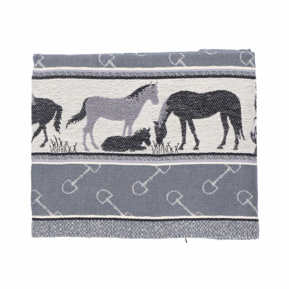 Geschirrtuch Pferde, Anthrazit