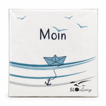 Servviette Papierboot Moin