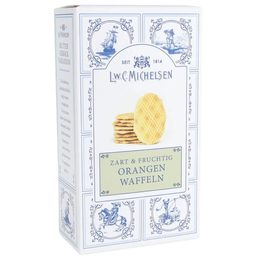 Kleine Butterwaffeln mit Orange