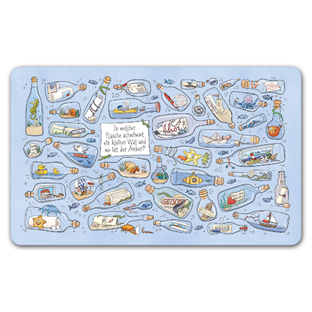 Frühstücksbrettchen In welcher Flasche schwimmt ein kleiner Wal?