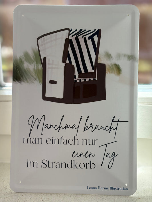 Blechschild Strandkorb