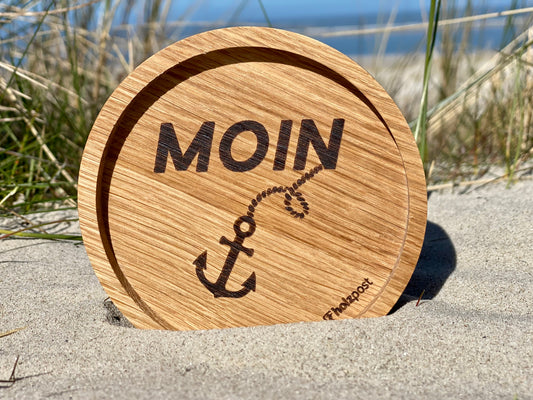 Holzuntersetzer „Moin“