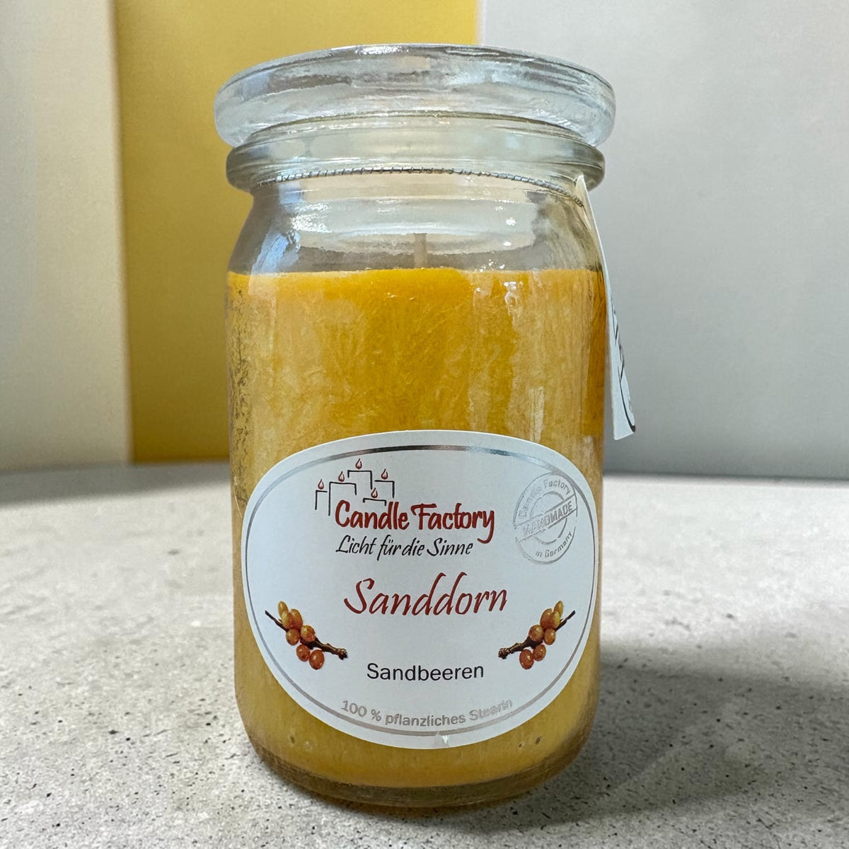 Duftkerze mit Sanddorn