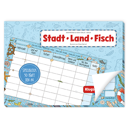 Stadt Land Fisch, DIN A4, Spielblock mit 50 Blatt